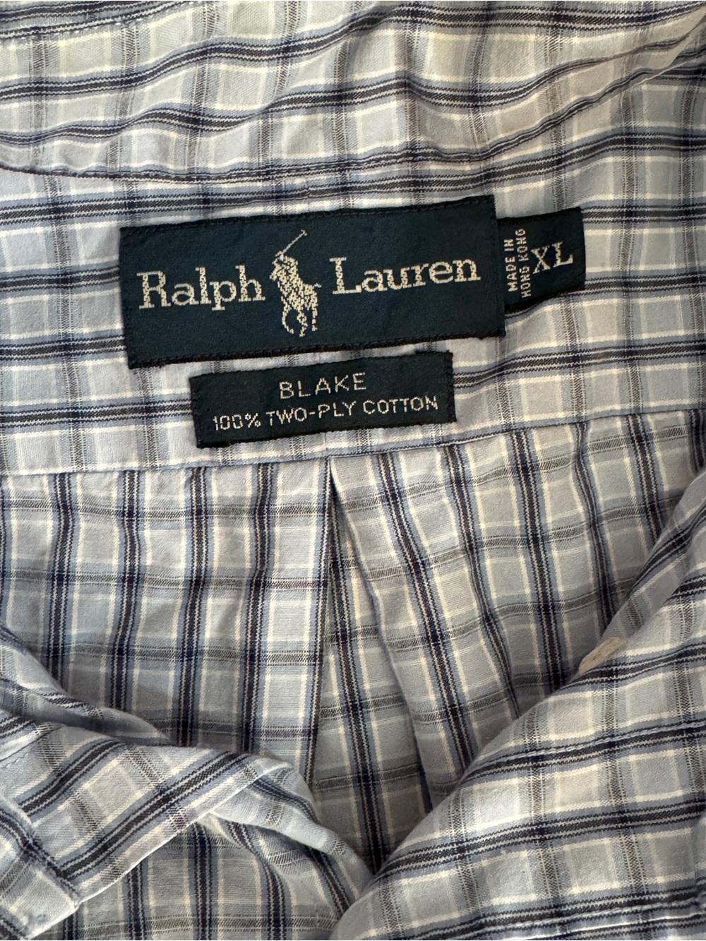Ralph Lauren Blue & White Windowpane Button-Down Shirt - Picture 4 of 7